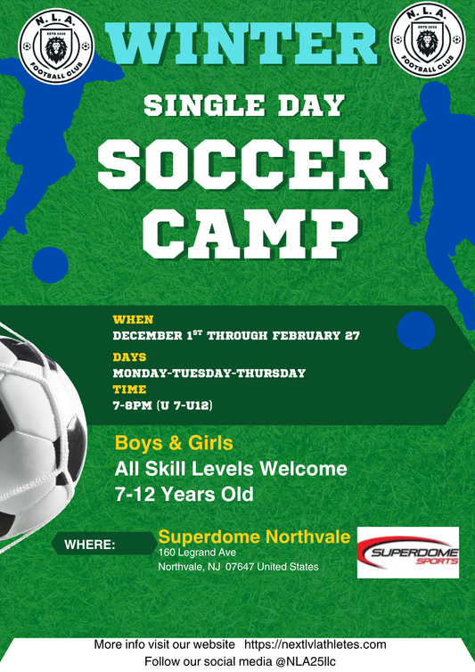 Daily NLA  WINTER training camp 7:00pm to 8:00pm    U7-U11 *CARD*