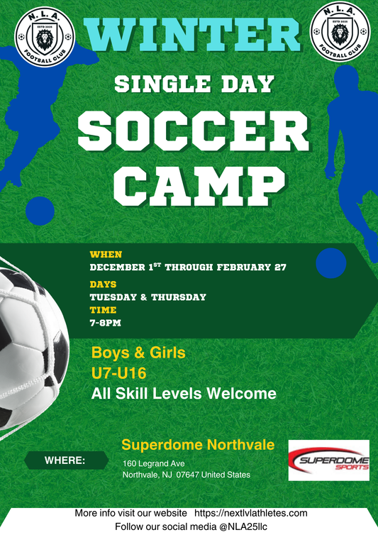 Daily NLA  WINTER training camp 7:00pm to 8:00pm    U7-U16 *CARD*